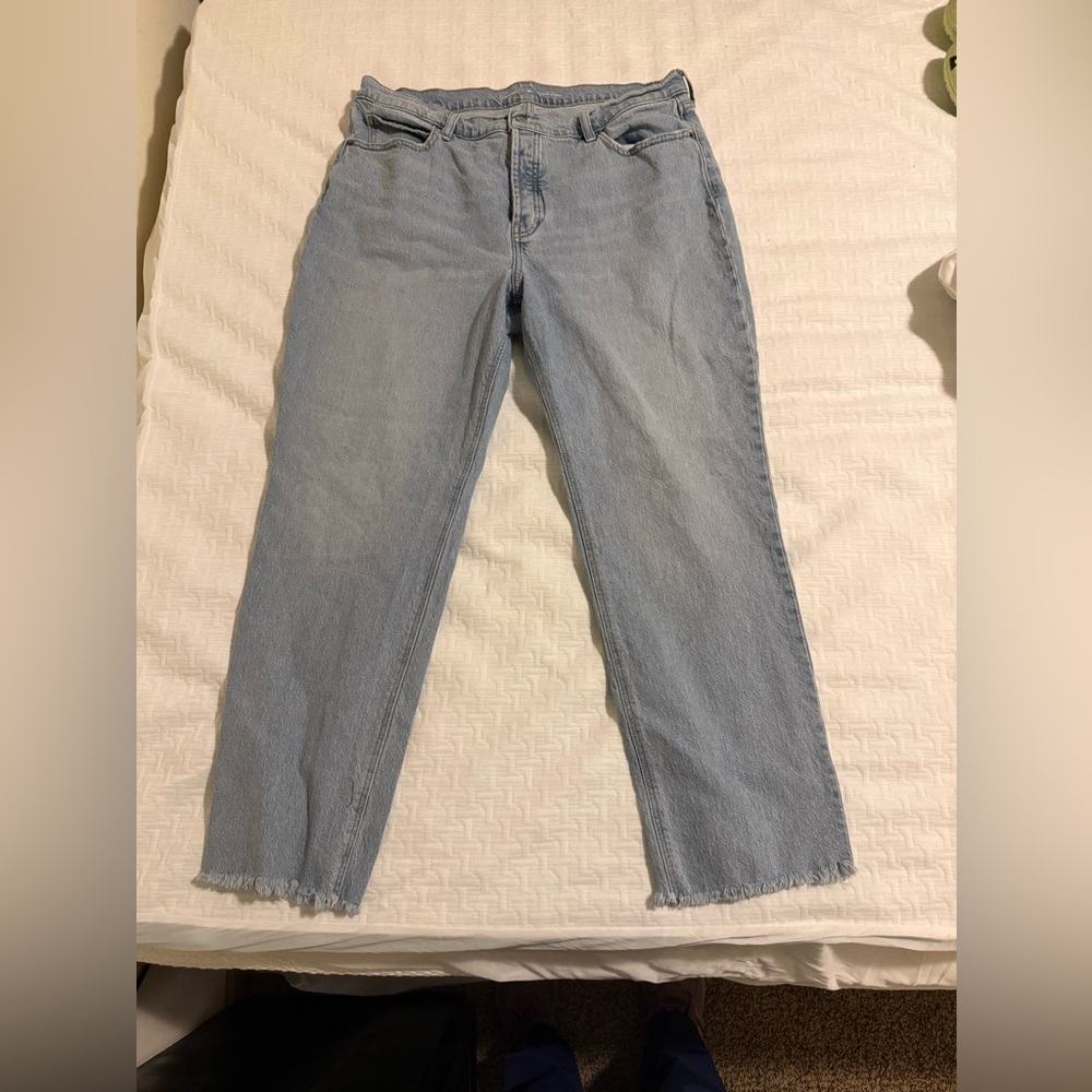 Old Navy Light Blue High rise Slouchy Straight-Leg Jeans